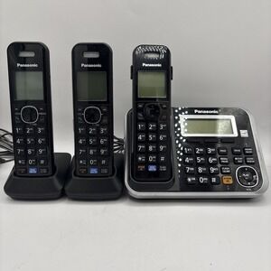 Panasonic KX TG6841   3 Handset Phone System with Answering Machine TESTED